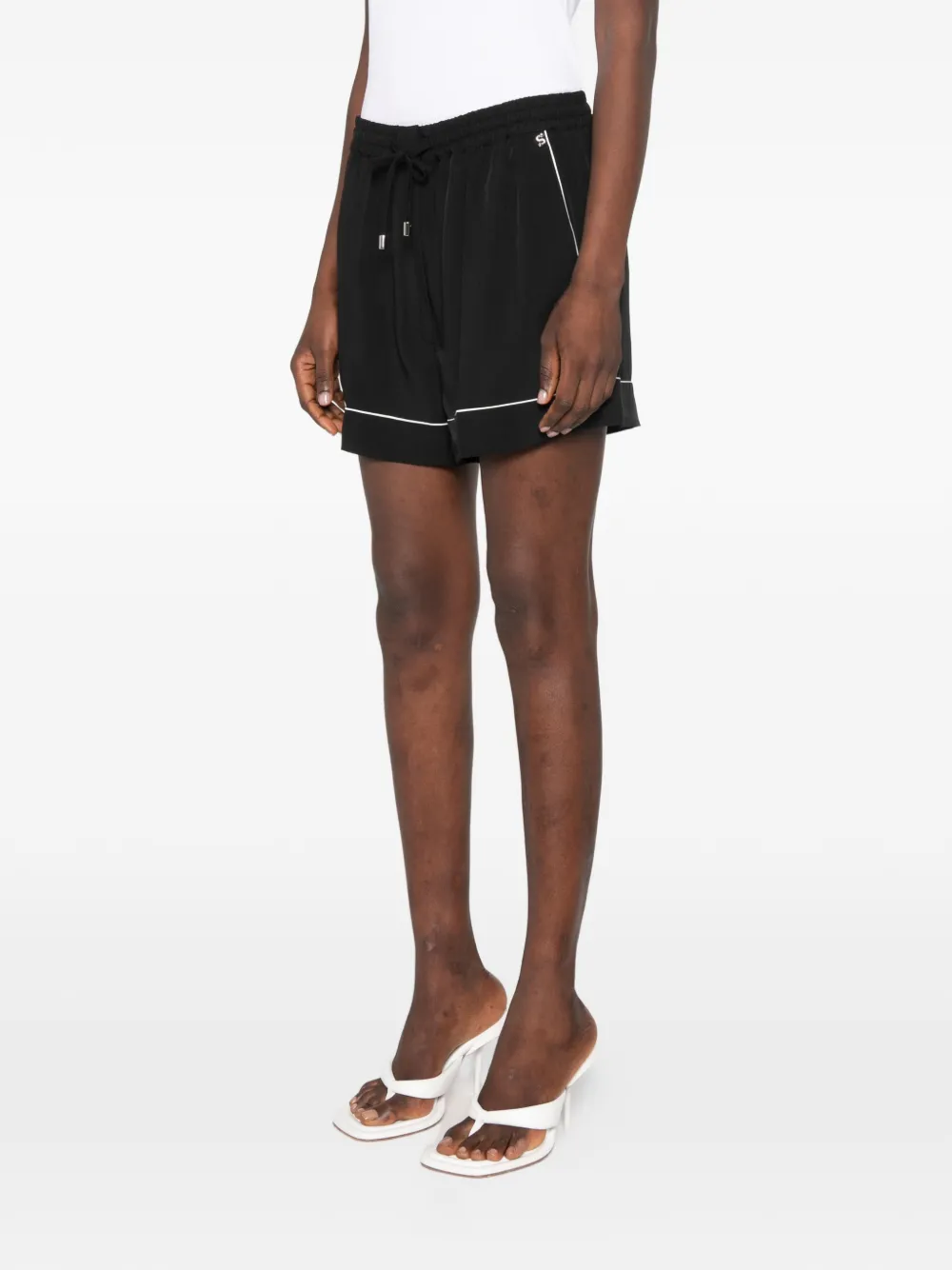 Sportmax Shorts met elastische trekkoord Zwart