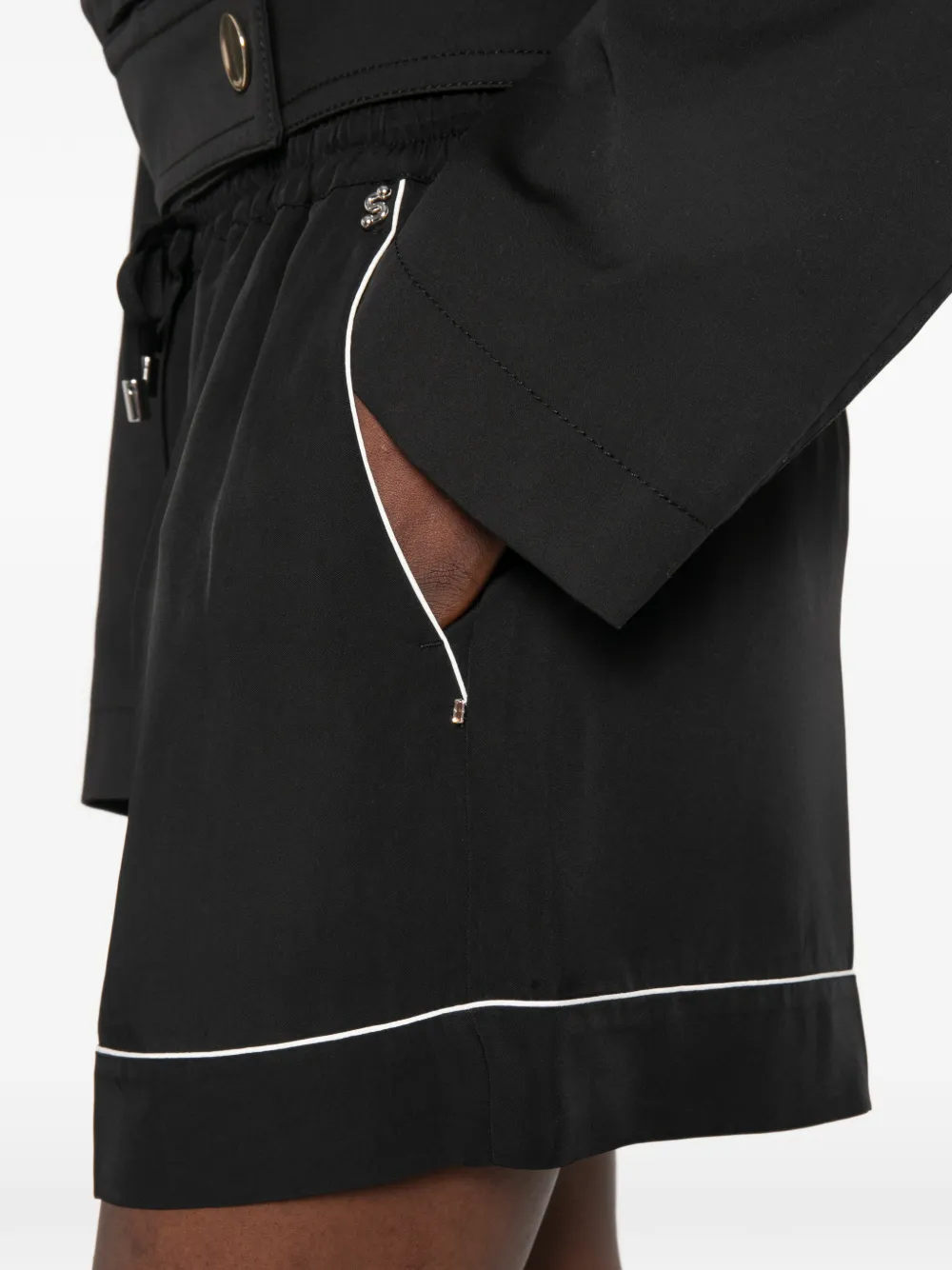 Sportmax Shorts met elastische trekkoord Zwart