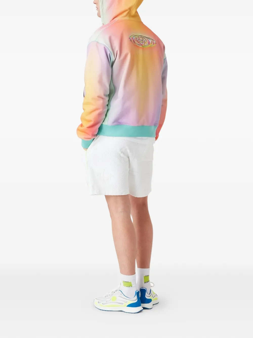 Casablanca Hoodie met kleurverloop en rits Oranje