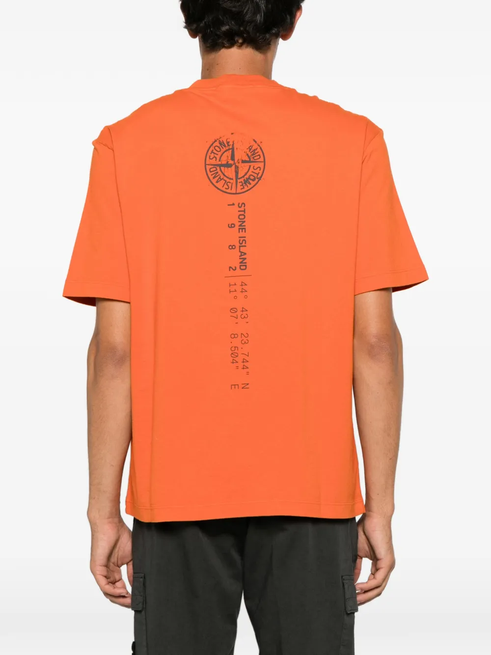 Stone Island T-shirt met logoprint Oranje