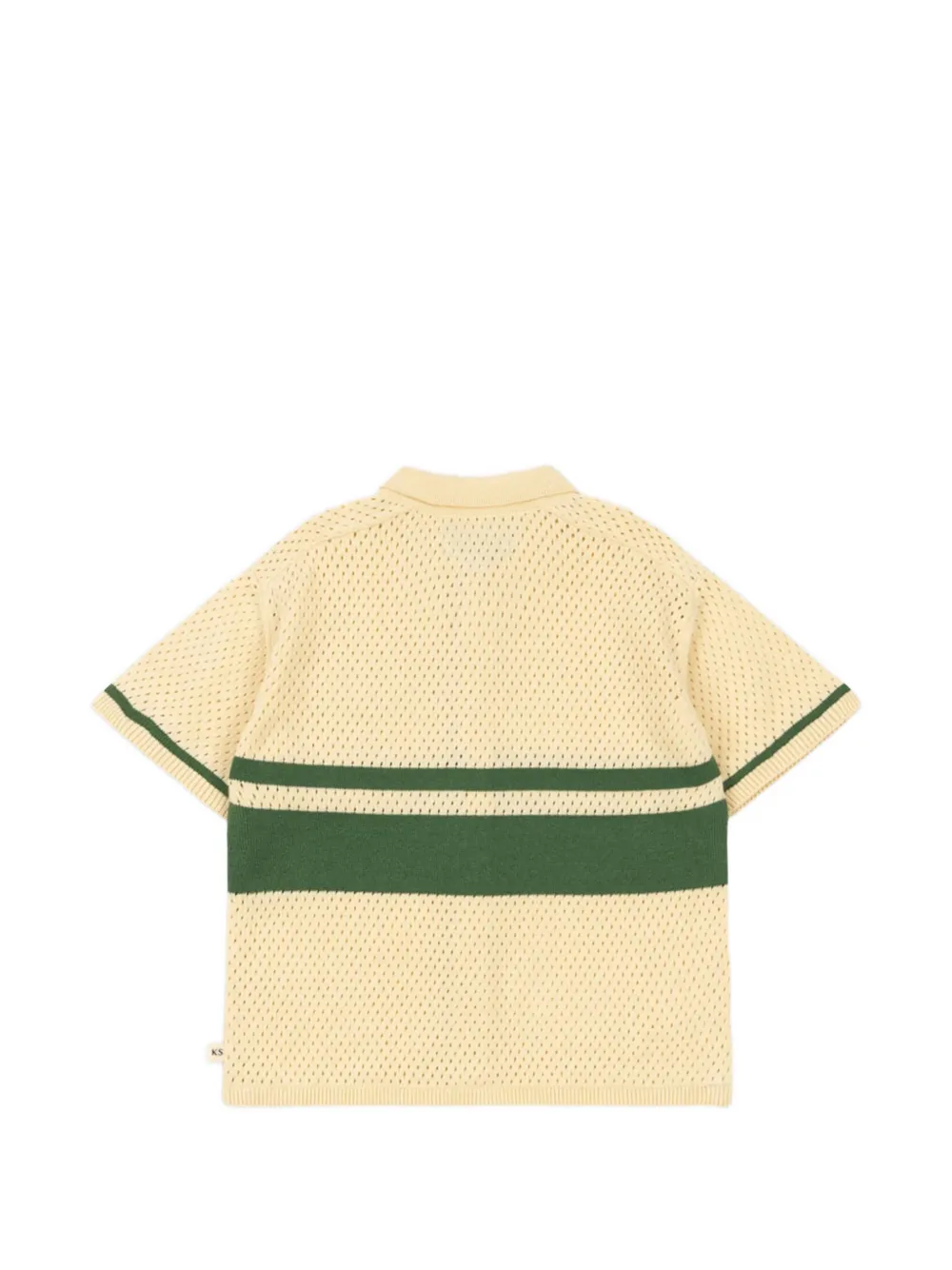 Konges Sløjd Pointelle poloshirt met print Beige