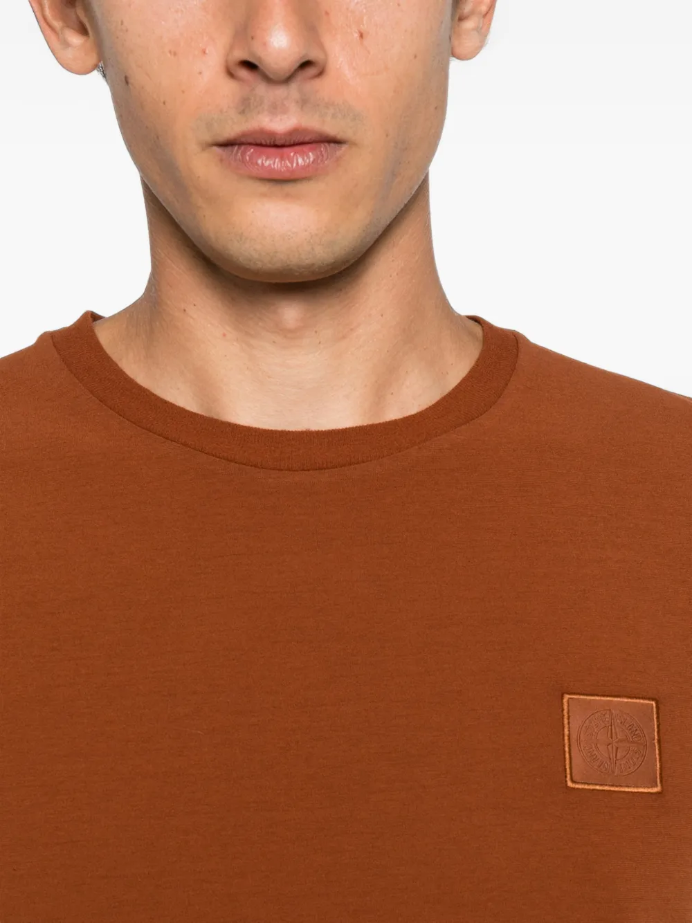 Stone Island Ghost T-shirt met logopatch Bruin