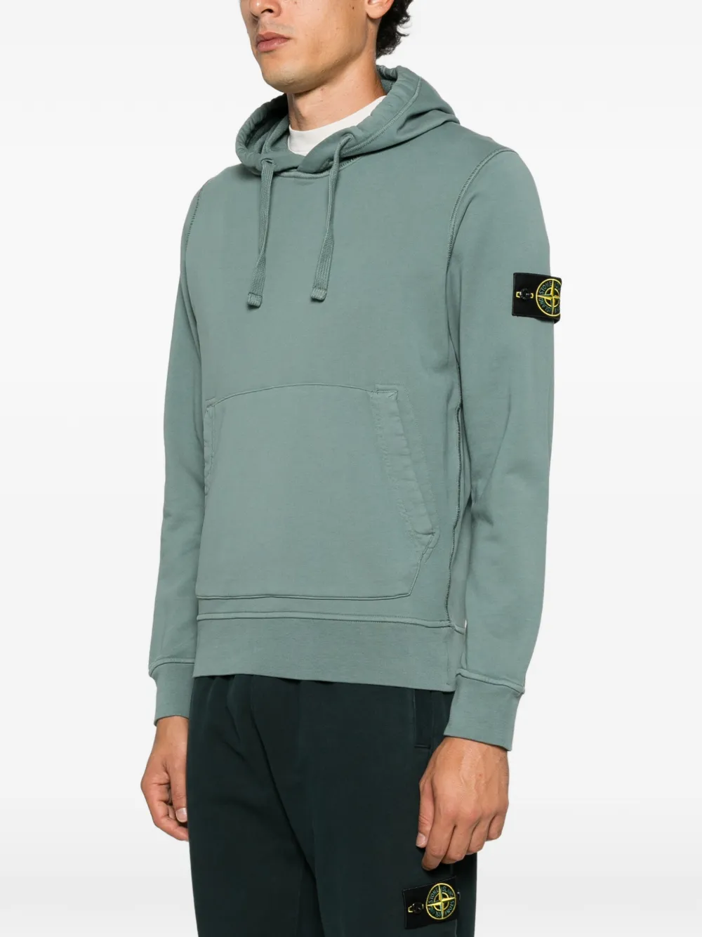Stone Island Hoodie met logopatch Groen