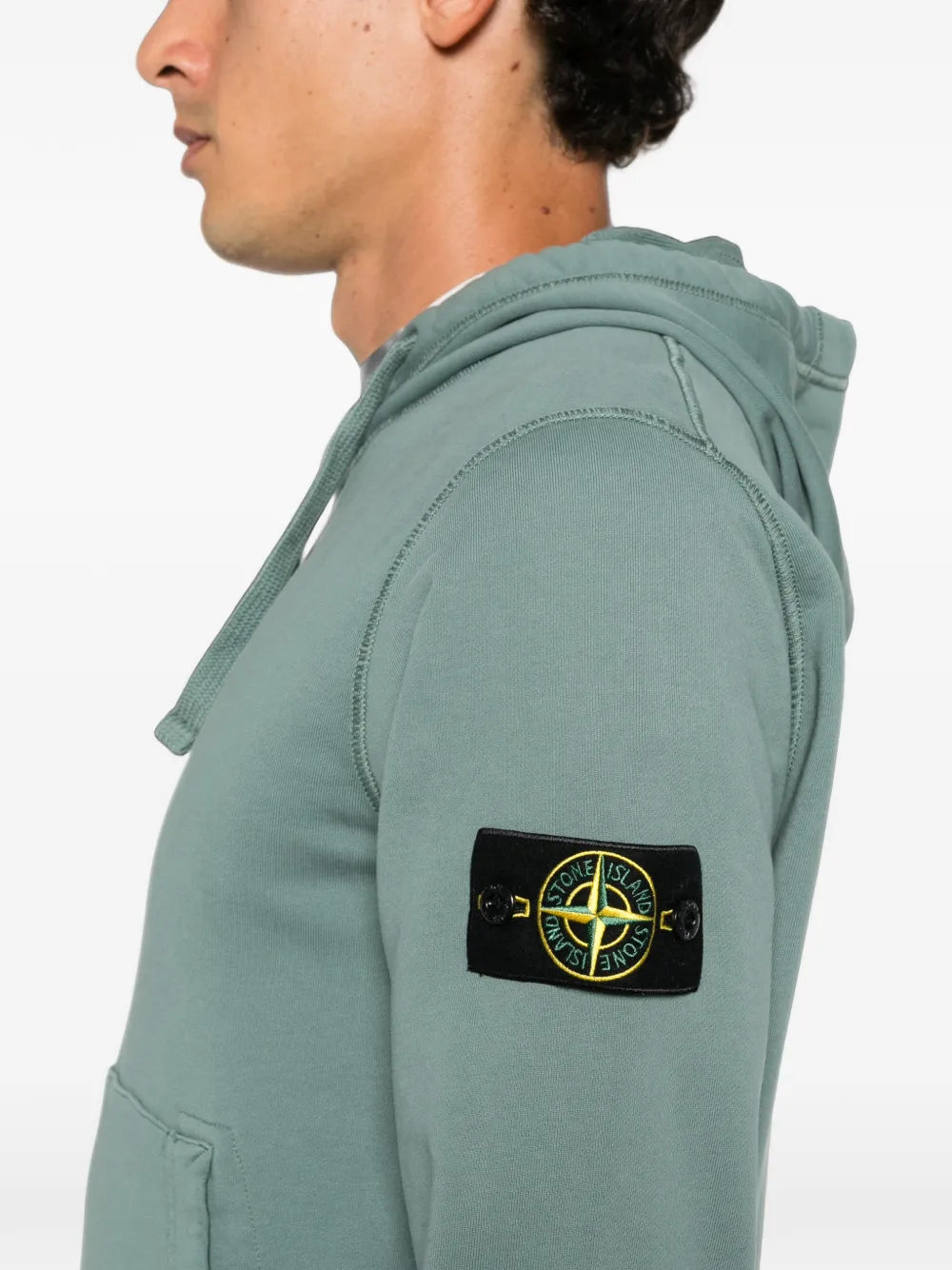 Stone Island Hoodie met logopatch Groen