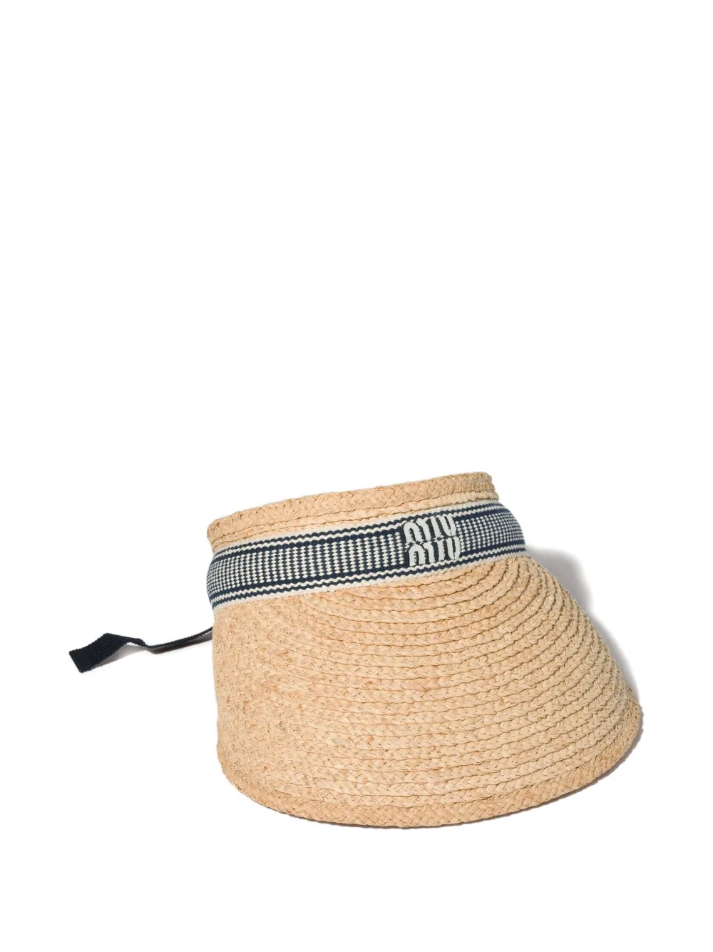 Miu Miu Sonnenblende aus Raffiabast - Nude