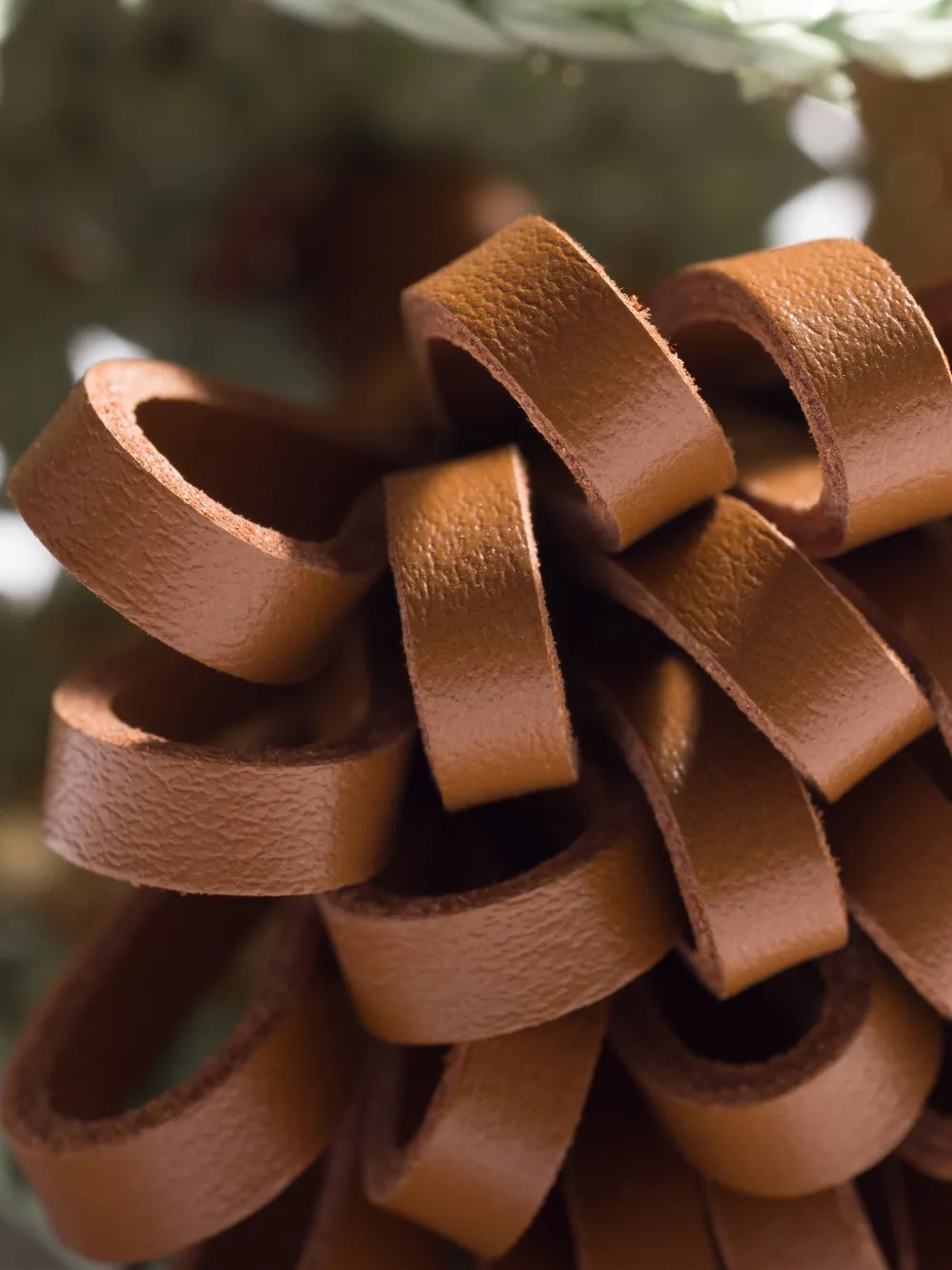 Miu Leren trui met raffia-effect Bruin