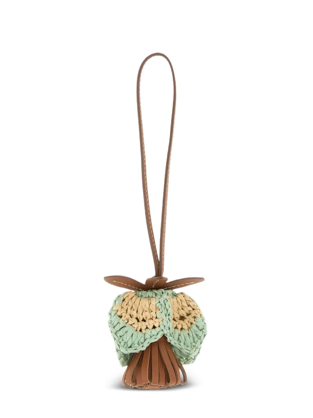 Miu Leren trui met raffia-effect Bruin