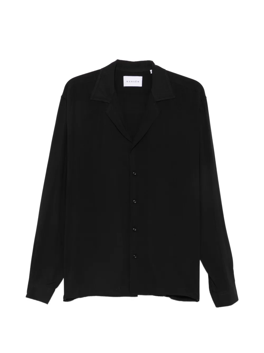 MARSEM camp-collar long-sleeve shirt - Nero