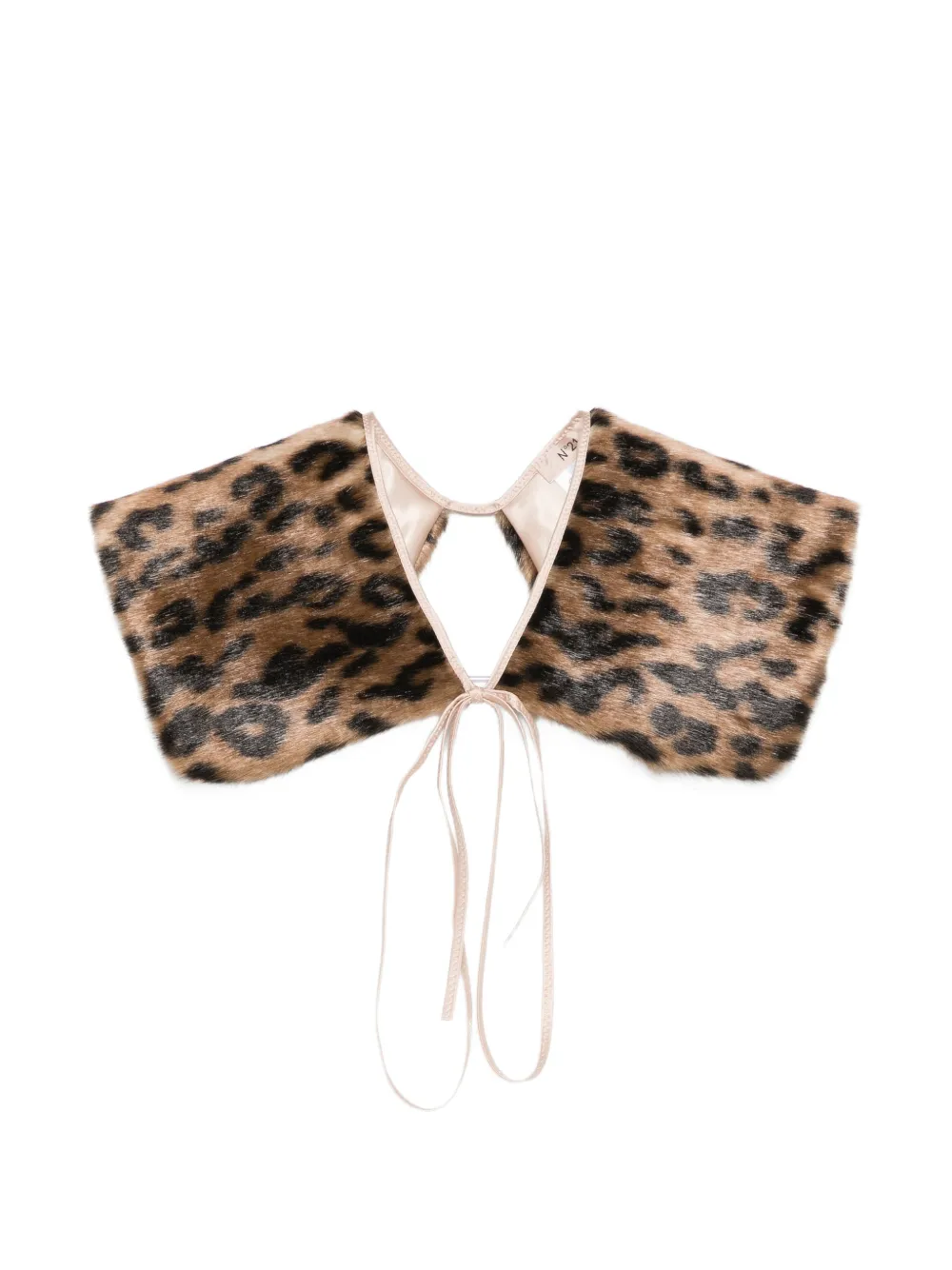 Nº21 leopard-print faux-fur collar - Nude