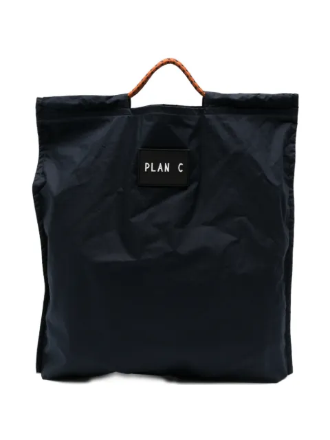 Plan C logo-patch rope-handle tote bag