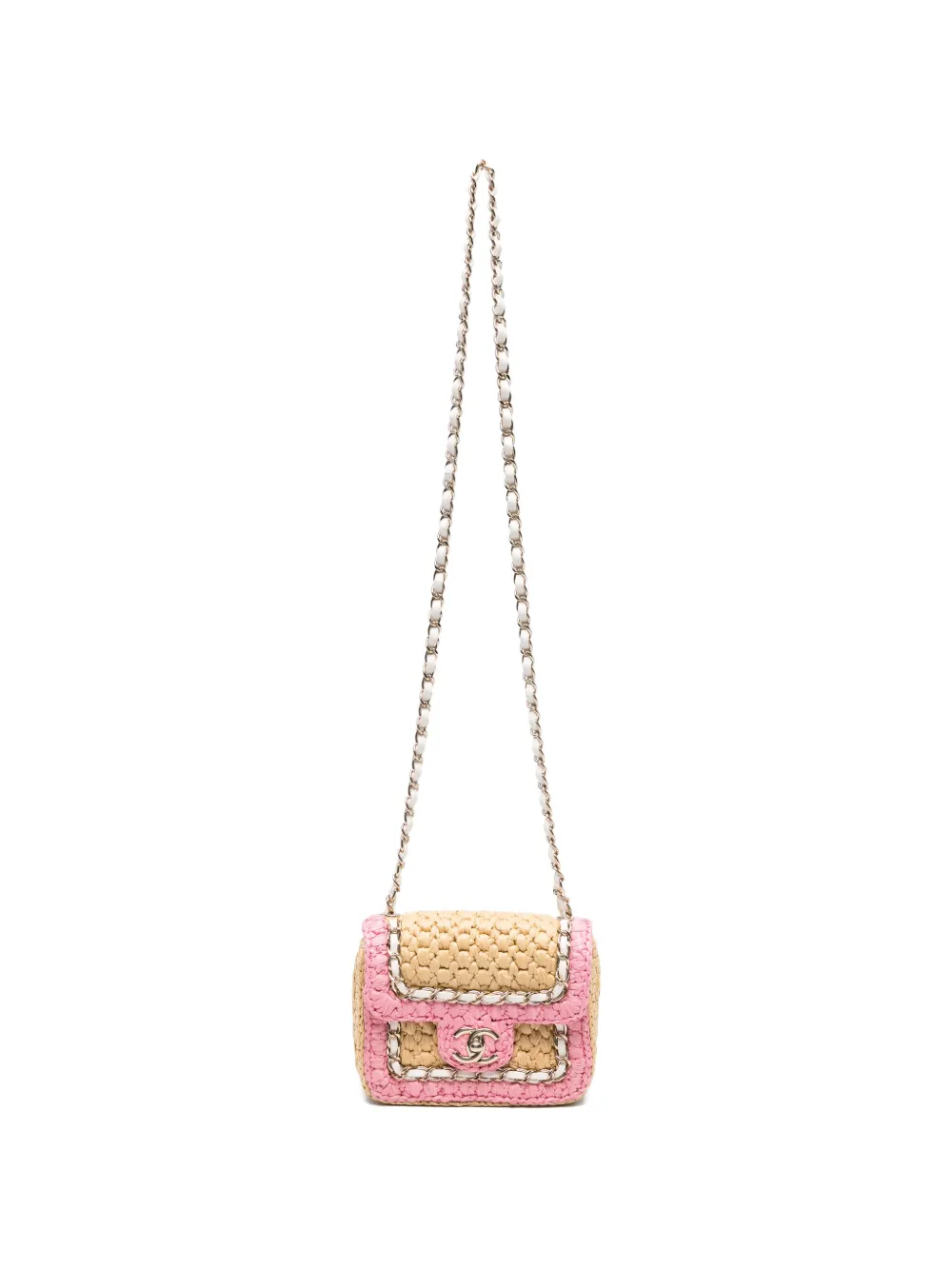 CHANEL Pre-Owned Venice raffia mini bag - Toni neutri