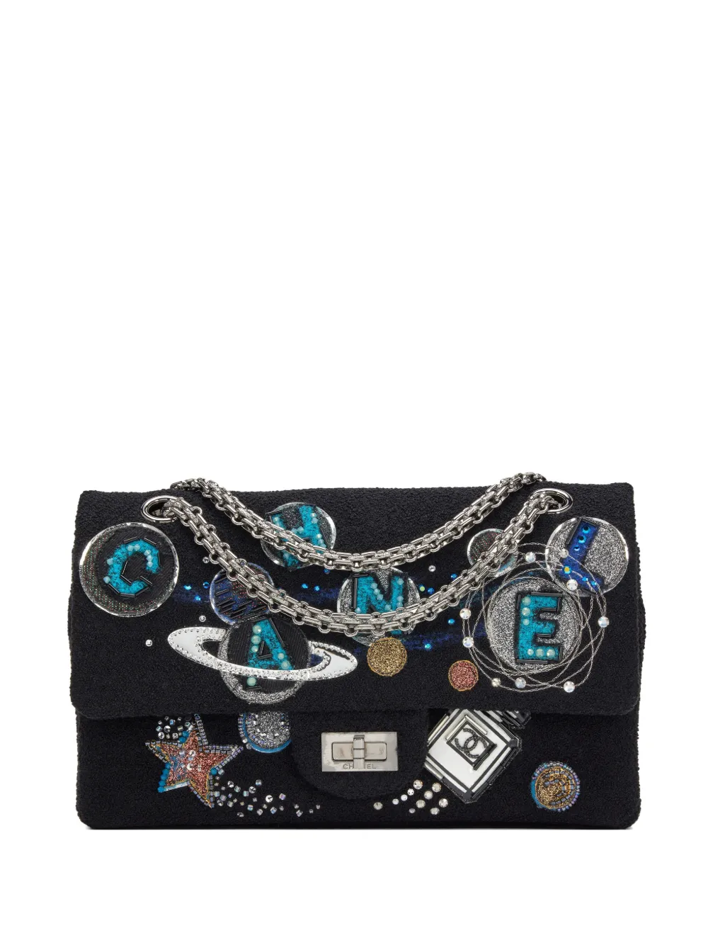 CHANEL Pre-Owned 2017 2.55 Double Flap Space Charm shoulder bag - Nero