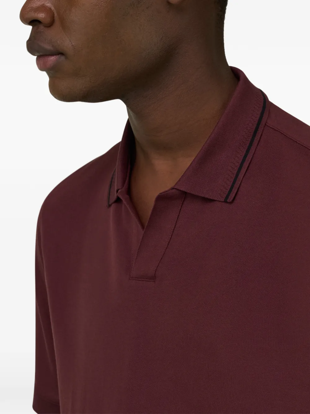 Boggi Milano T-shirt met contrasterende afwerking Rood