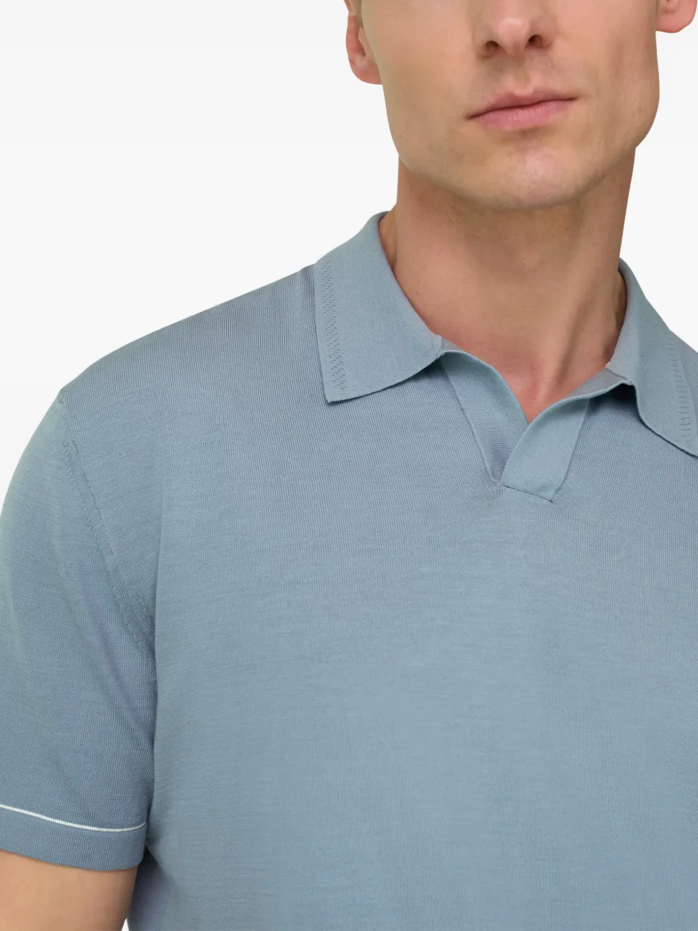 Boggi Milano T-shirt met polokraag Blauw