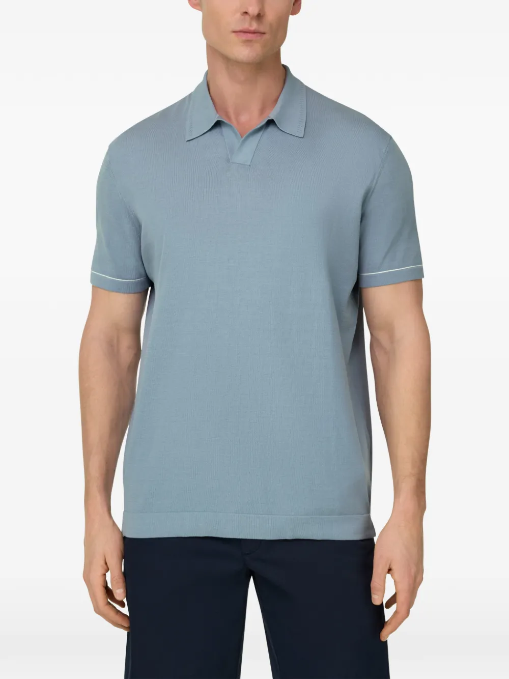Boggi Milano T-shirt met polokraag Blauw