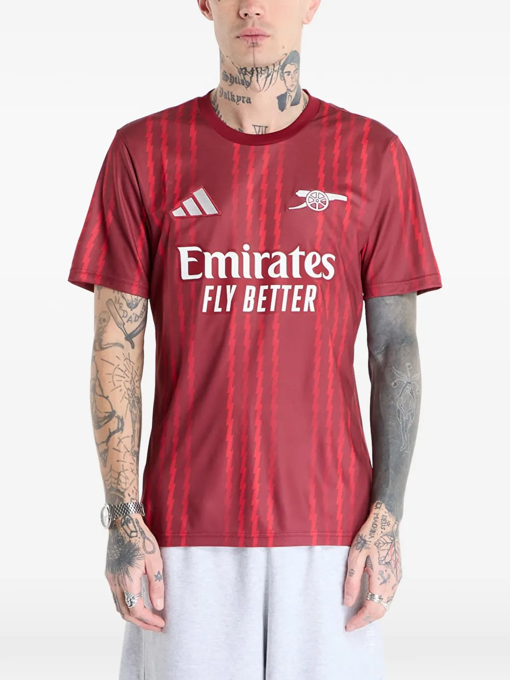 adidas Arsenal FC Warm-up Jersey striped logo T-shirt - Rosso