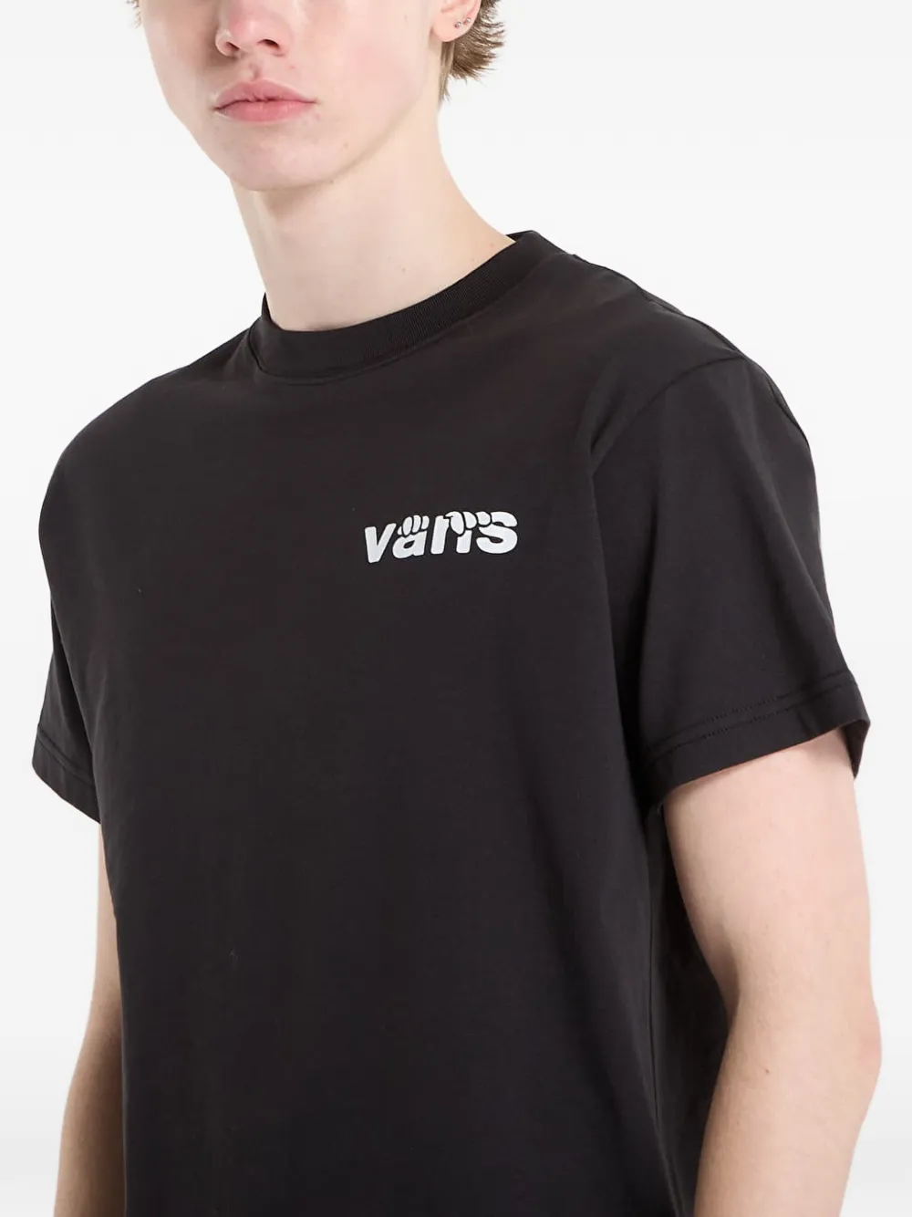Vans T-shirt met keyhole-detail en grafische print Zwart