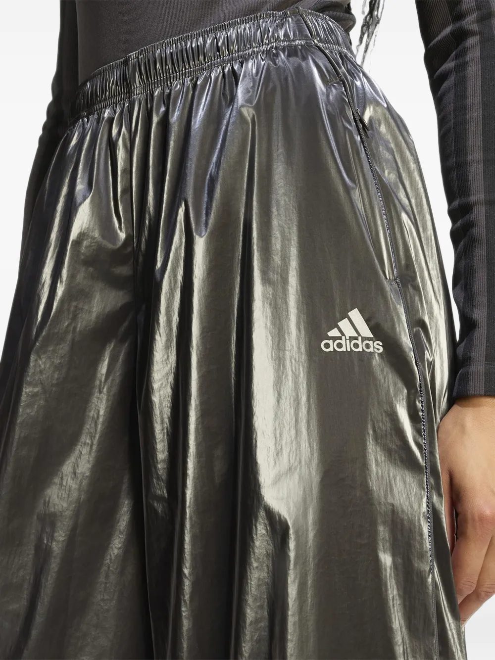adidas Trainingsbroek met wijde pijpen en logo Grijs