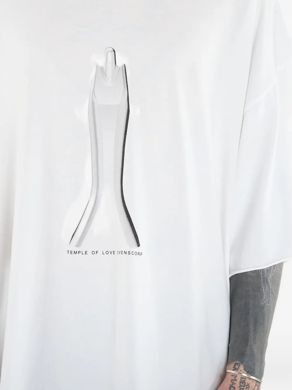 Rick Owens DRKSHDW Tommy T-shirt met grafische print Wit