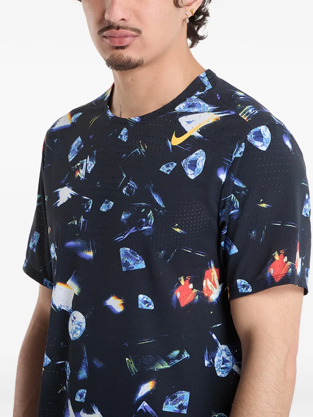 Nike T-shirt met print en korte mouwen Zwart