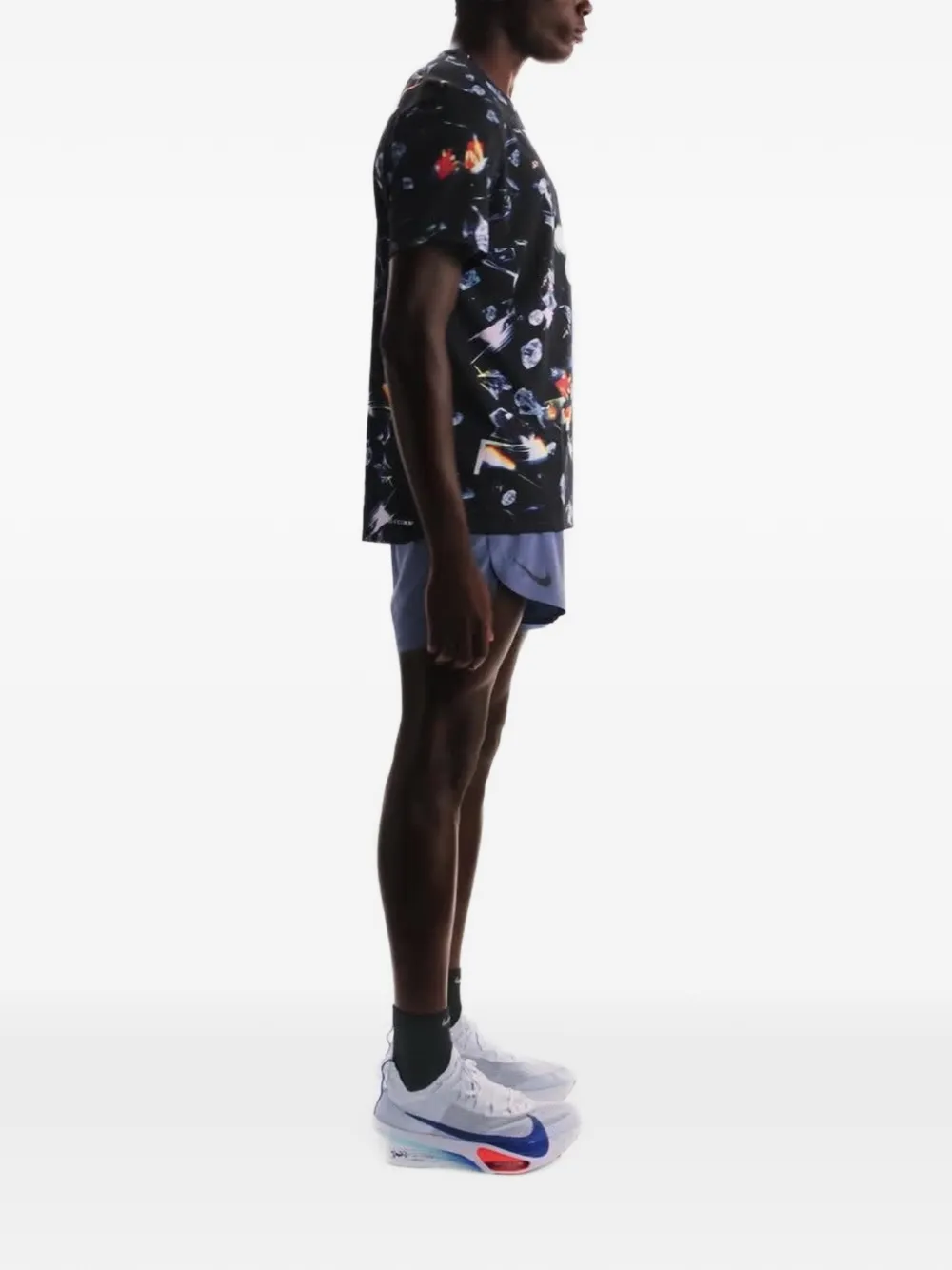 Nike T-shirt met print en korte mouwen Zwart