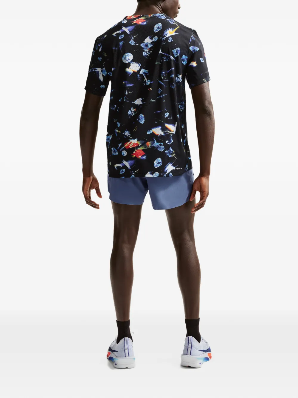 Nike T-shirt met print en korte mouwen Zwart
