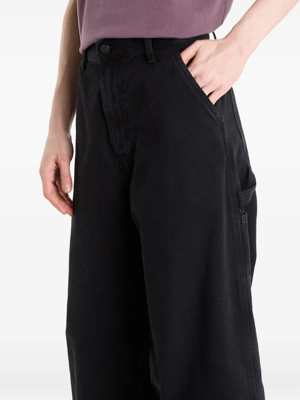  Carhartt Wip Vaqueros Anchos Brandon Single Knee - Negro 