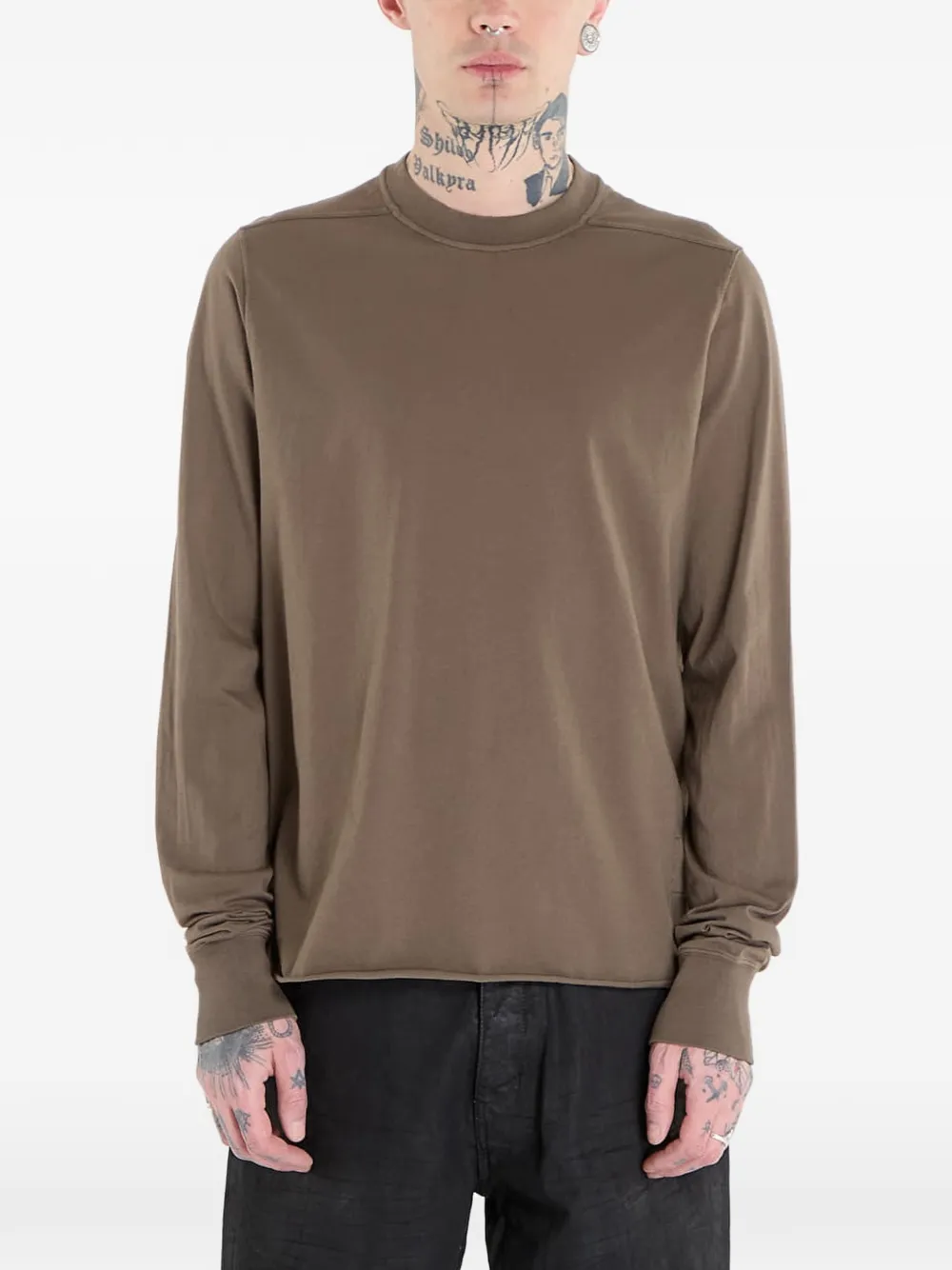 Rick Owens DRKSHDW long-sleeved crew-neck T-shirt - Marrone