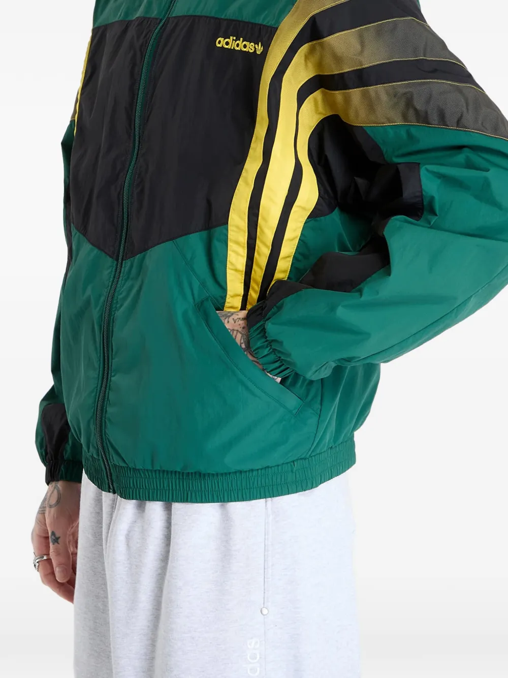 adidas Gestreepte sweater met rits Groen