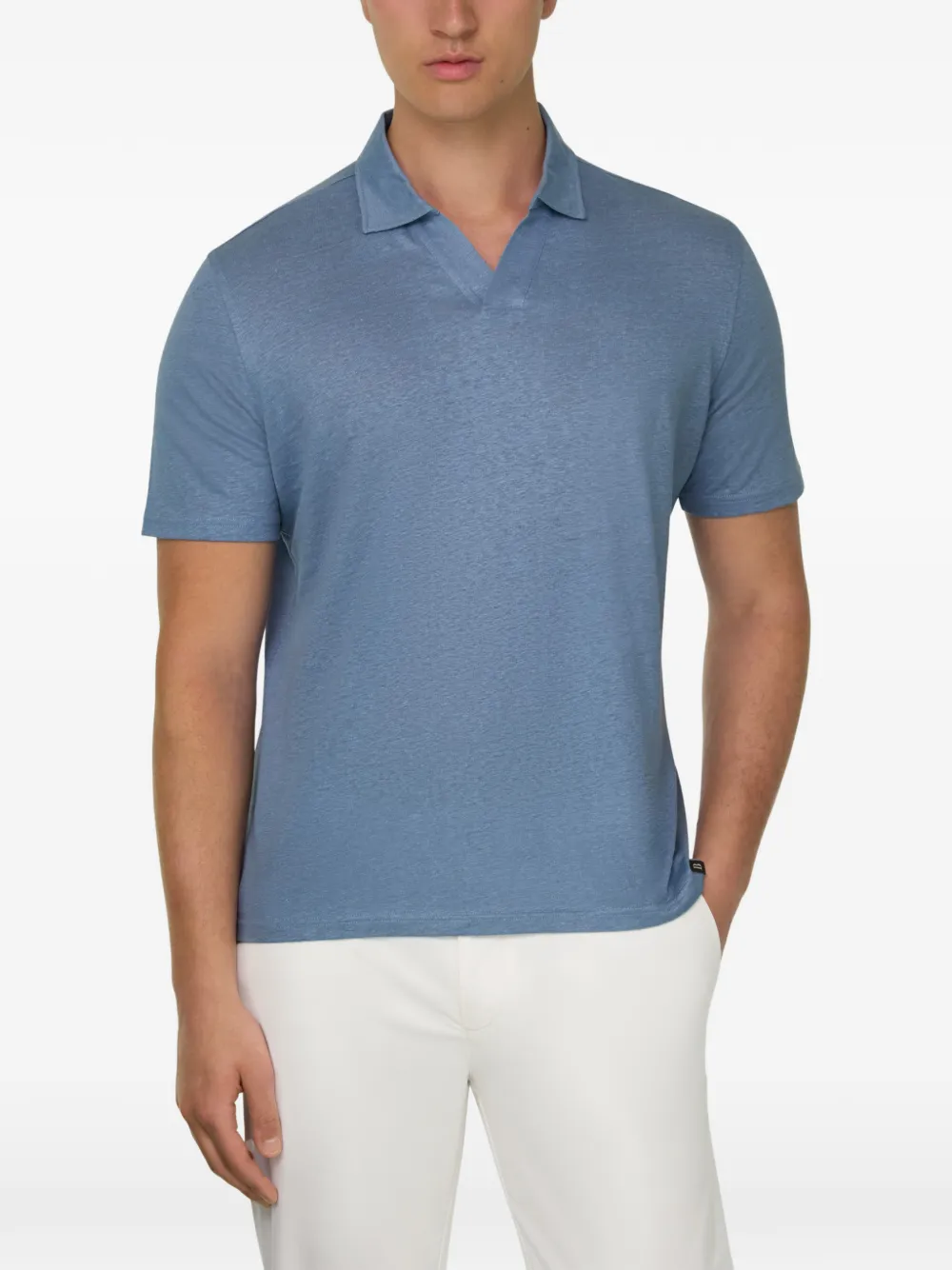 Boggi Milano T-shirt met polokraag Blauw
