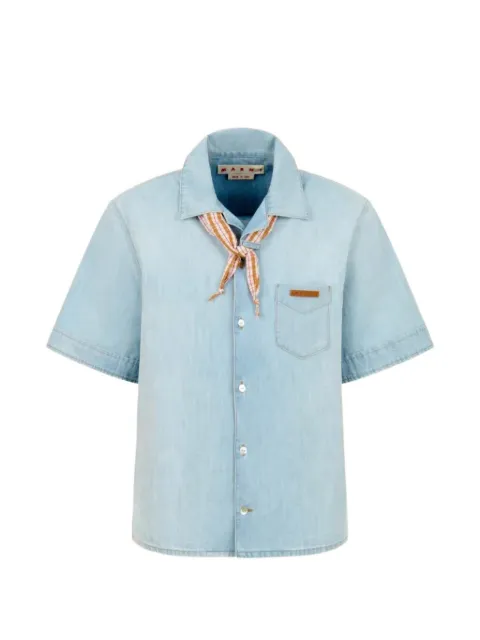 Marni pocket checked-tie shirt