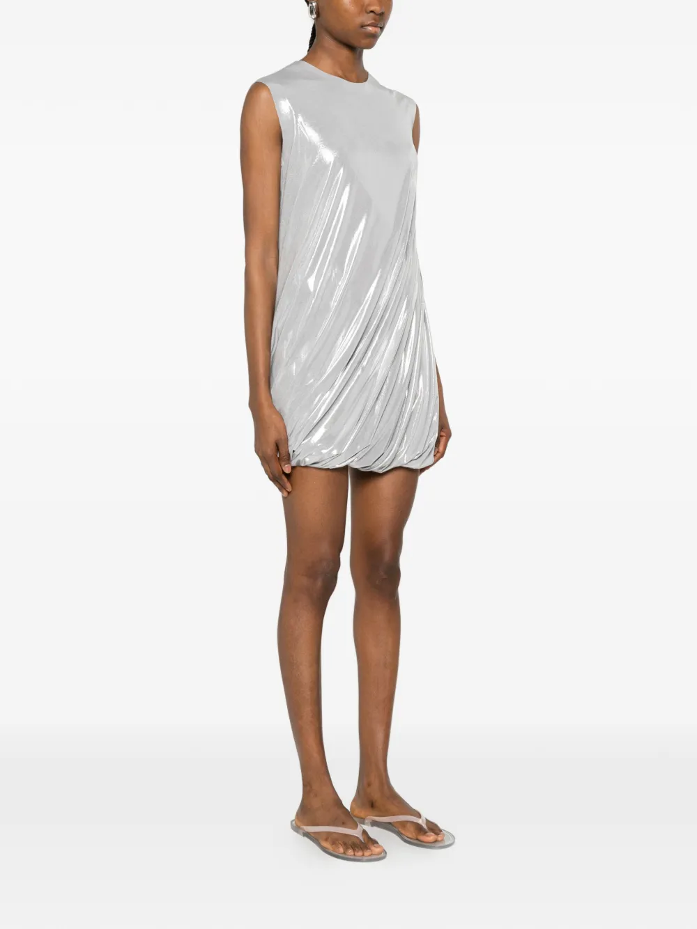 Norma Kamali Mini-jurk met metallic-effect Zilver