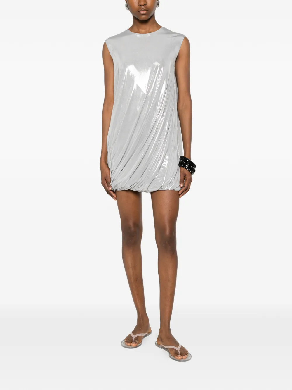 Norma Kamali Mini-jurk met metallic-effect Zilver