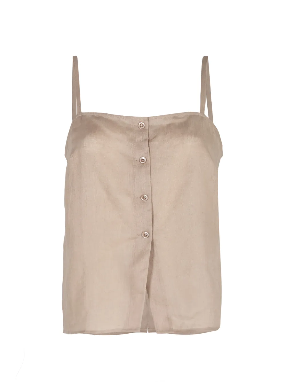 FRAME button-up linen top - Nude