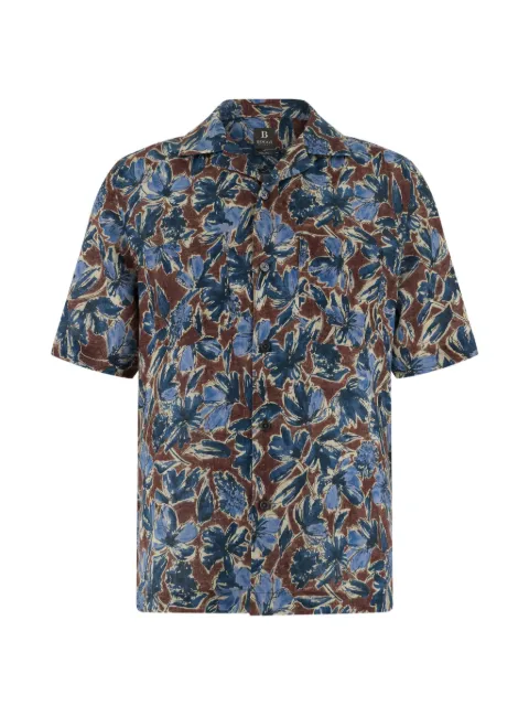 Boggi Milano floral-print chest-pocket shirt