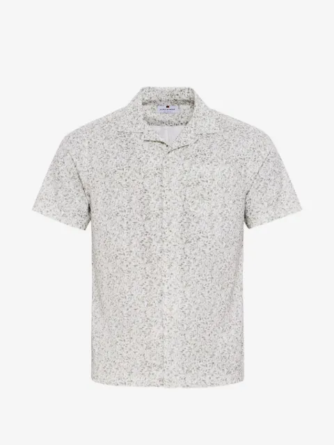 LOJA DAS MEIAS leaf-print camp-collar shirt