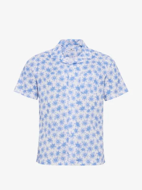 LOJA DAS MEIAS floral-print camp-collar polo shirt