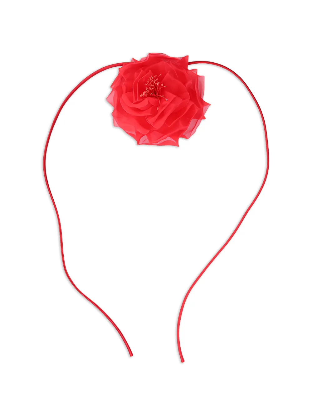 Max Mara floral-appliqué necklace - Rot