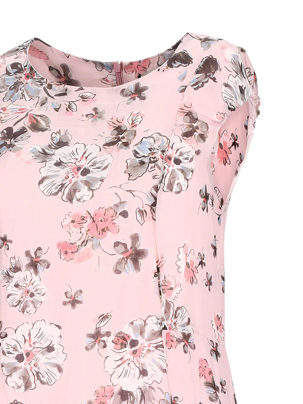 'S Max Mara Maxi-jurk met kapmouwen en bloemenprint Roze