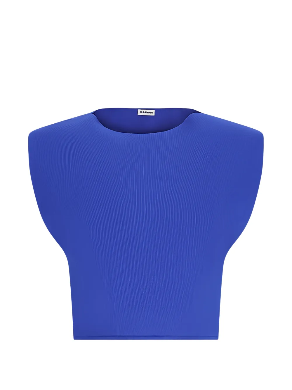 Jil Sander padded-shoulder cropped top - Blu
