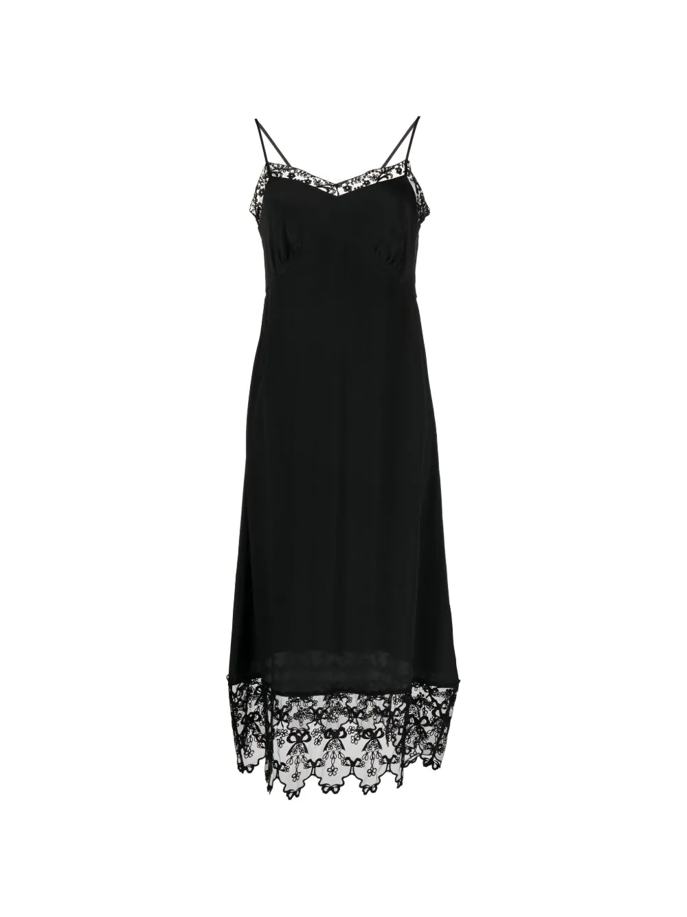 Simone Rocha lace-trim slip dress - Nero