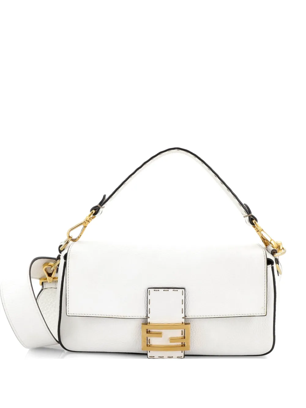Fendi Pre-Owned Selleria Baguette NM Bag Leather Medium shoulder bag - White