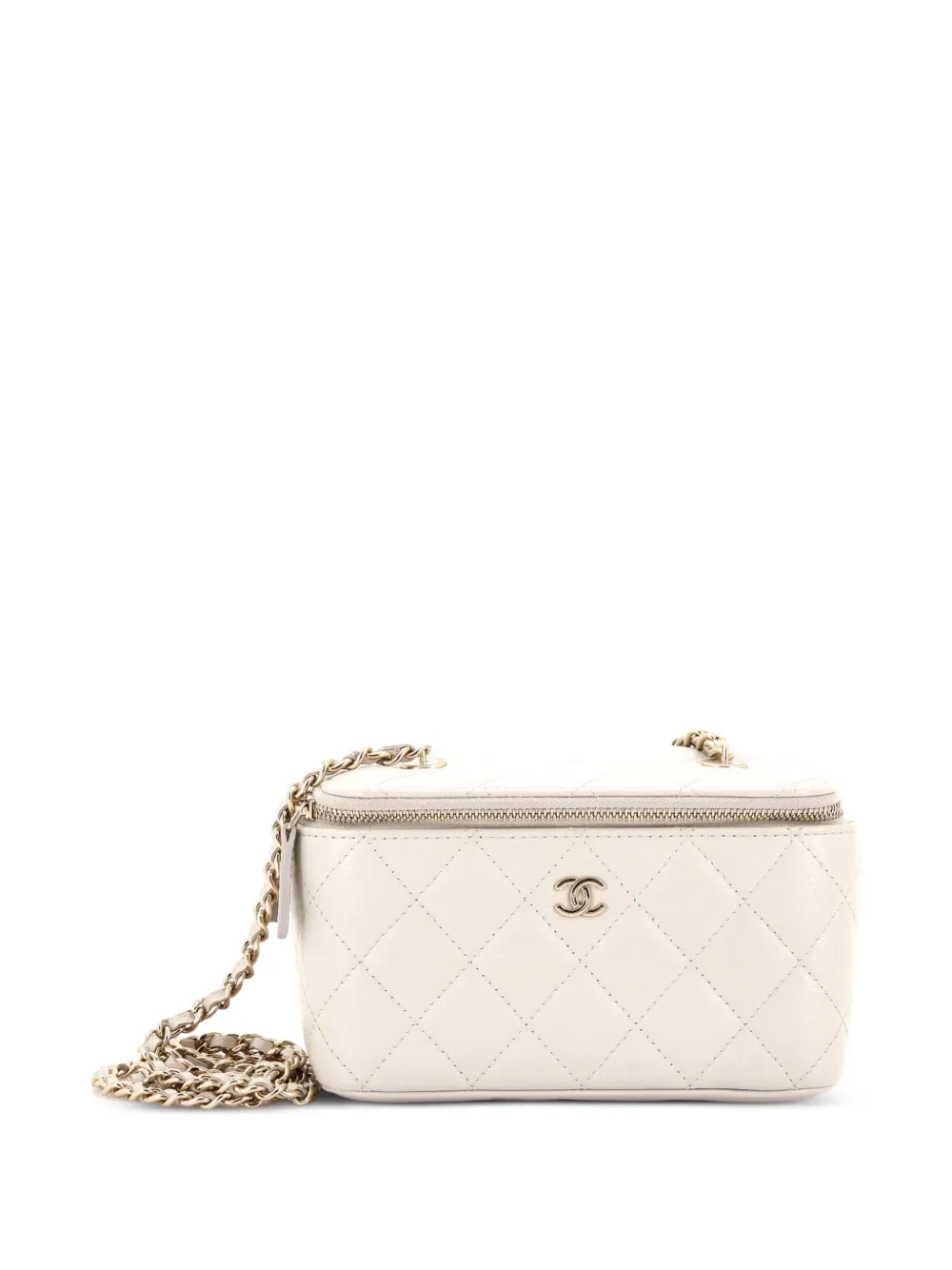 CHANEL Pre-Owned Classic Vanity Case with Chain Quilted Caviar Small crossbody bag - Grigio