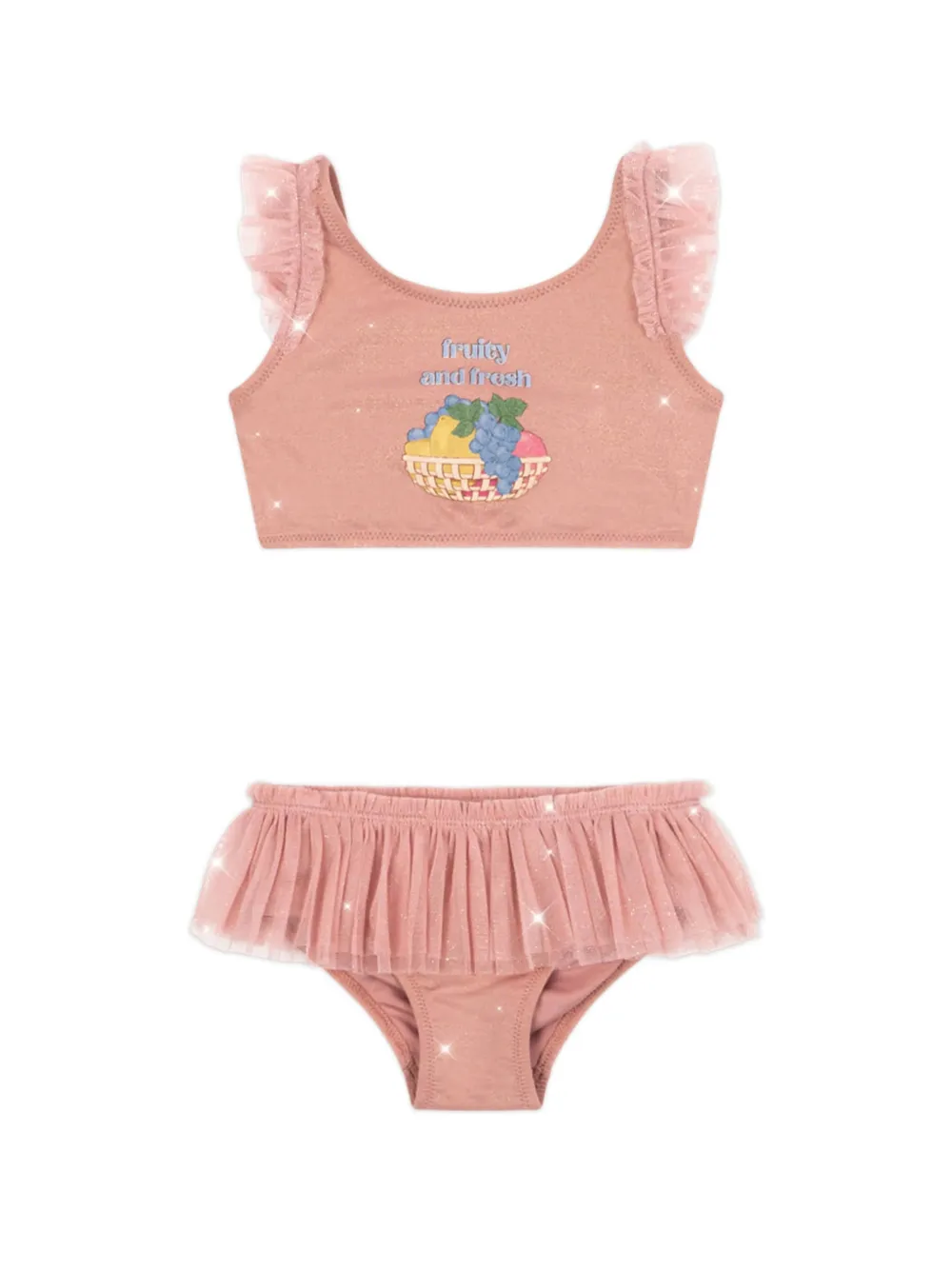 Konges Sløjd Amandine glitter ruffled bikini - Rosa