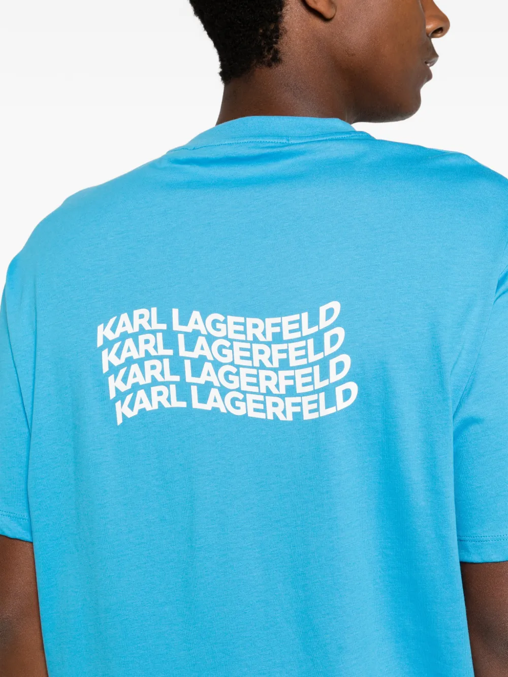 Karl Lagerfeld T-shirt met logoprint Blauw