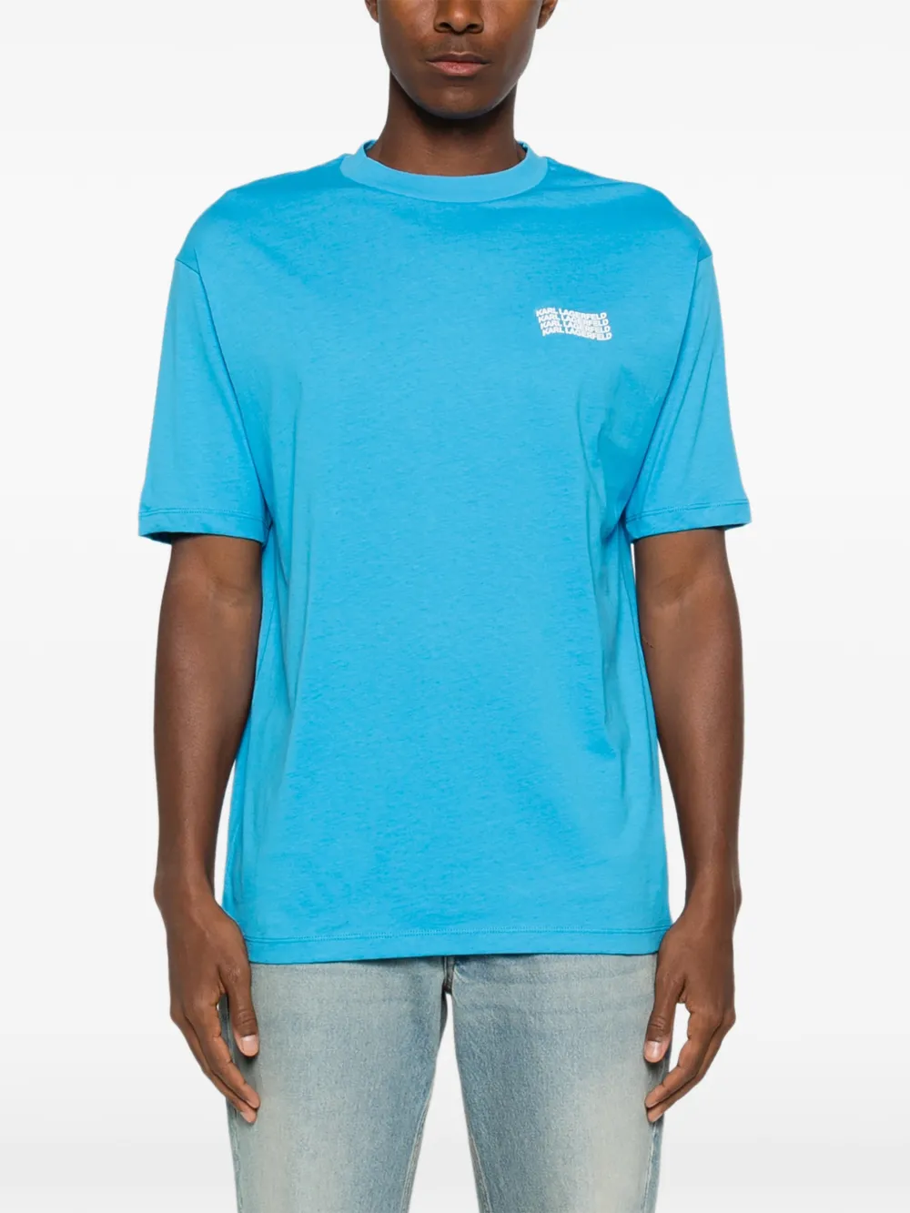 Karl Lagerfeld T-shirt met logoprint Blauw