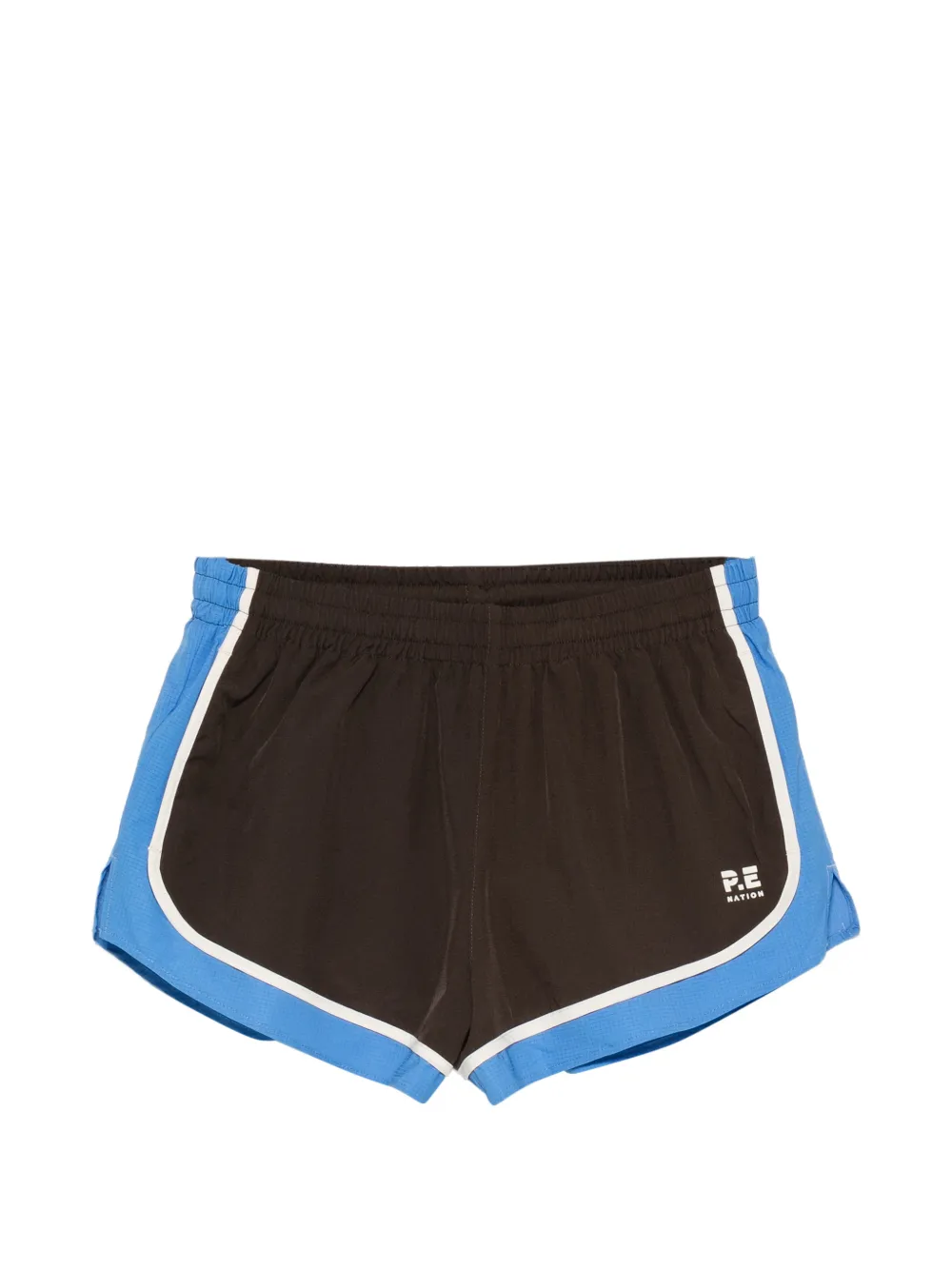 P.E Nation Stride Shorts mit Logo-Print - Braun