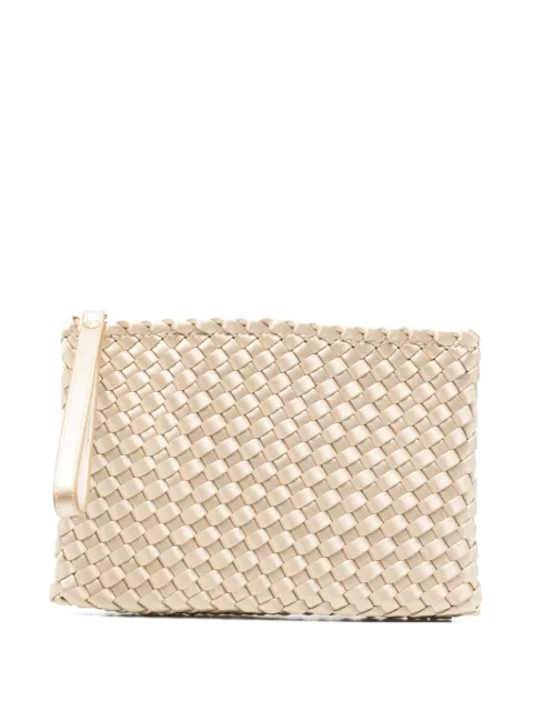 MARREA woven satin-finish clutch bag