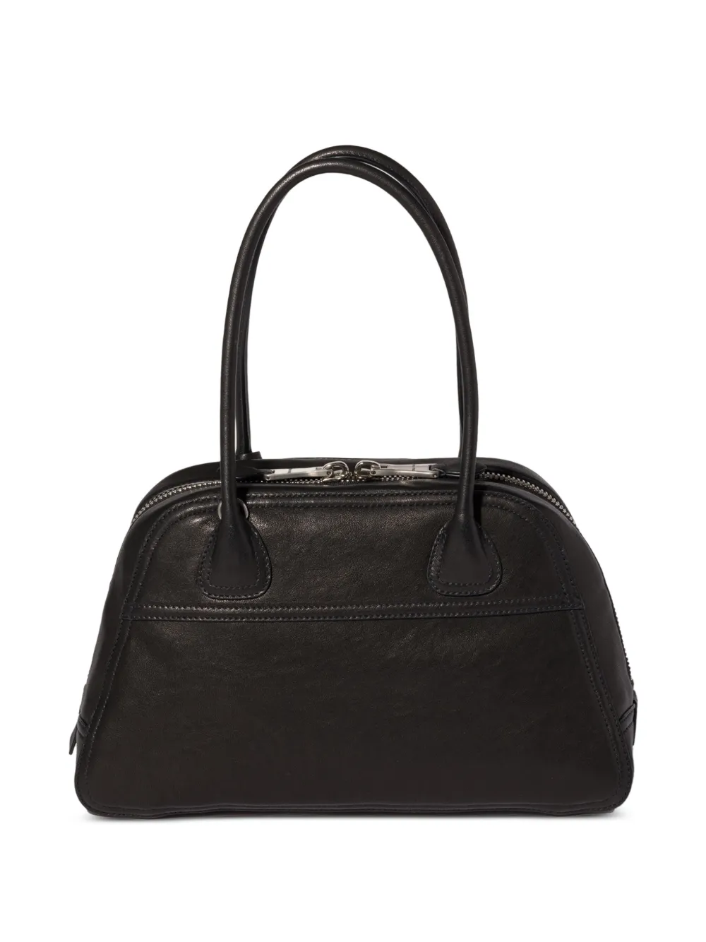 Miu Vivant leren shopper met logo-reliëf Zwart