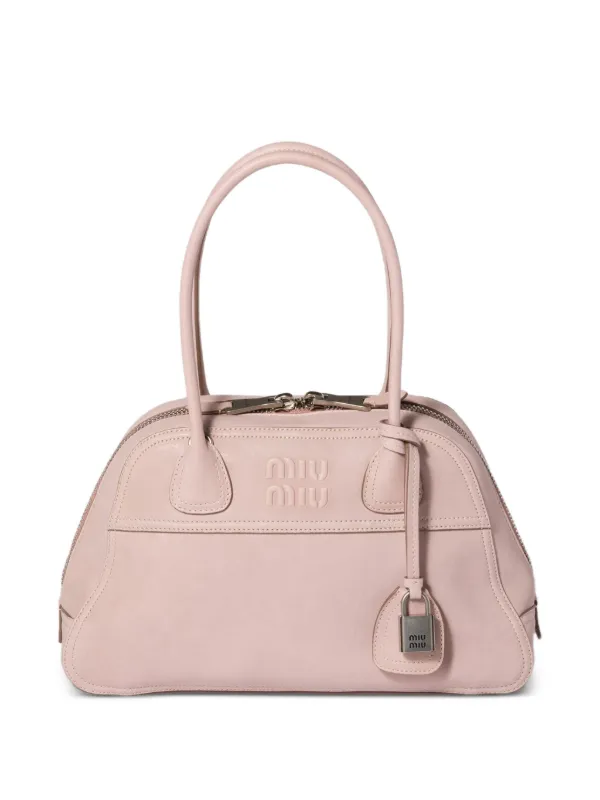 Miu Miu ピンク レザー ハンドバッグ Miu Miu Vivant ナッパレザーバッグ | ピンク | FARFETCH JP